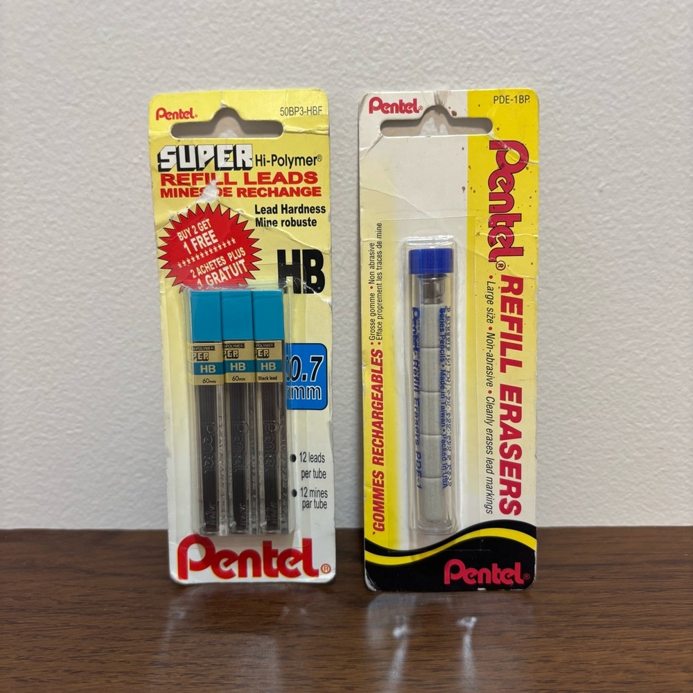 Pentel Super Hi-Polymer 0.7mm Refill Leads & Pentel Large Size Refill Erasers